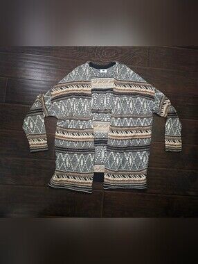 Old Navy Womens Aztec Print Open Front Knit Cardigan Sweater Large